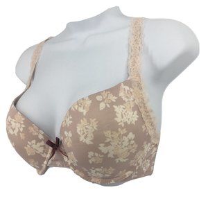 Marilyn Monroe Intimates Pink Floral Womens Padded Super Push-Up Bra Size 38C